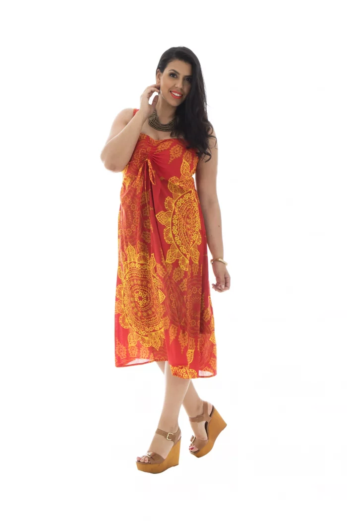 Robe mi-longue orange - ROP0141A – Image 1