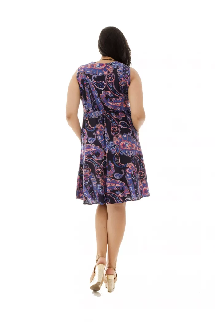 Robe courte en coton violet - ROP0142D – Image 2