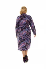 Robe-chemise ethnique violet et noir - ROP0145C – Image 2