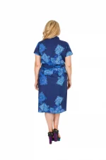 Robe porte feuille bleue motif blanc - ROP0158D – Image 2