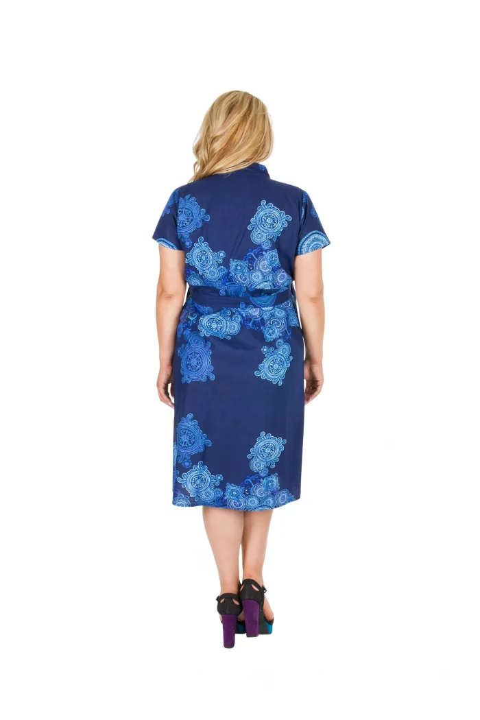 Robe porte feuille bleue motif blanc - ROP0158D – Image 2