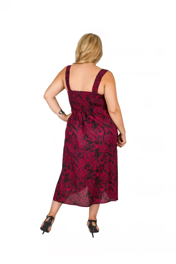 Robe noire aux motifs rouge - ROP0159D – Image 2