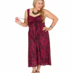 Robe noire aux motifs rouge - ROP0159D