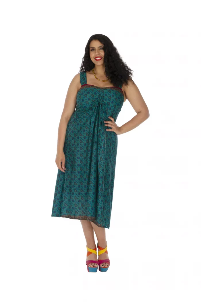 Robe bleue motif ethnique - ROP0160B – Image 1