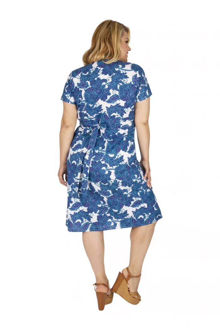 Robe portefeuille blanche et bleue - ROP0162 – Image 2