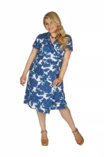 Robe portefeuille blanche et bleue - ROP0162