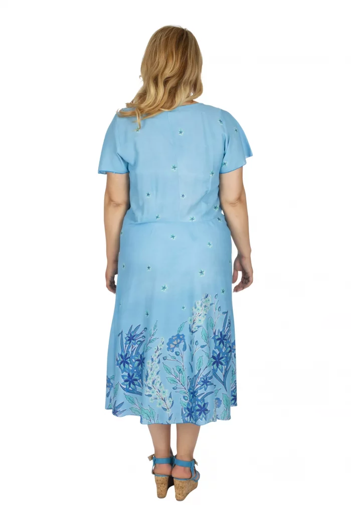 Robe bleue col V - ROP0164C – Image 2