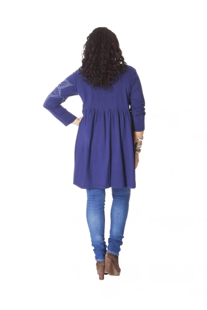 Tunique bleue en coton - ROP0404 – Image 2