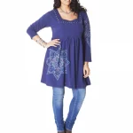 Tunique bleue en coton - ROP0404