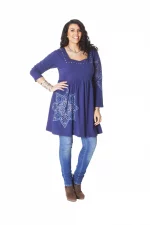 Tunique bleue en coton - ROP0404