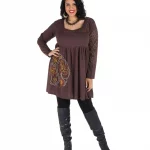 Tunique marron en coton - ROP0405