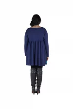 Tunique bleu marine en coton - ROP0406 – Image 2
