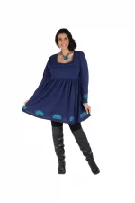 Tunique bleu marine en coton - ROP0406