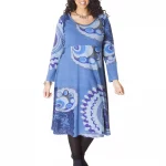 Robe en coton bleu - ROP6007C