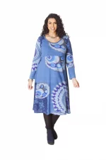 Robe en coton bleu - ROP6007C