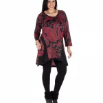 Robe imprimé rouge et noir - ROP6020A