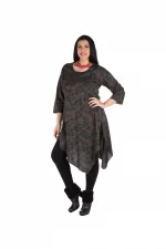 Robe asymétrique points rouge - ROP6025B