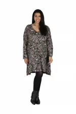Robe trapèze à motif rose et blanc - ROP6036B