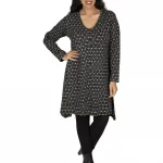 Robe trapèze petites fleurs blanches - ROP6036D