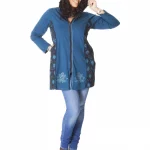 Gilet long à capuche bleu - SWP0205