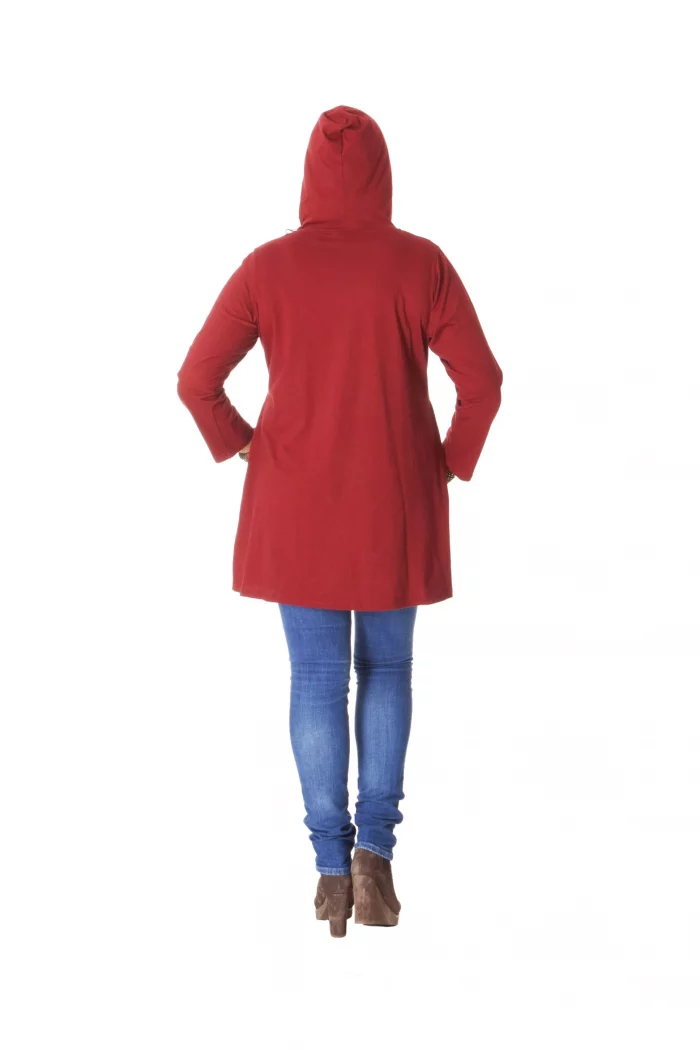 Gilet long à capuche rouge - SWP0206 – Image 2