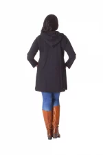 Gilet long à capuche noir et rouge - SWP0207 – Image 2
