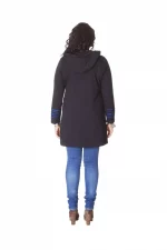 Gilet long noir motif bleu mandala - SWP0211 – Image 2