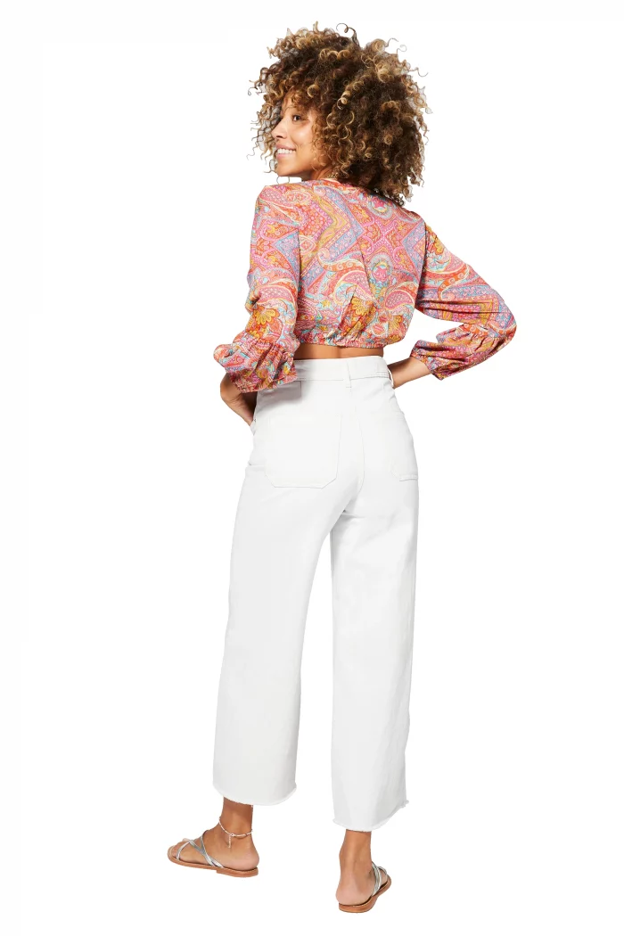 Top à nouer à manches longues Rose Orange - TIP0045A – Image 2