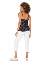 Top ample à bretelles Noir à fleurs blanches - TIPV0001A – Image 2