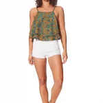 Top ample à bretelles Orange et turquoise - TIP0039B