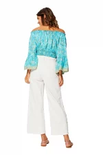 Top court à col bateau Bleu - TIP0044B – Image 2