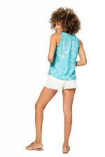 Top à pompons sans manches Bleu - TIP0036B – Image 2