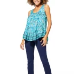 Top à volants sans manches Bleu - TIP0037B