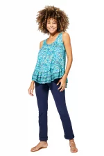 Top à volants sans manches Bleu - TIP0037B