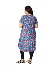 Robe manches courtes ample fleuri - TUPV0001G – Image 2