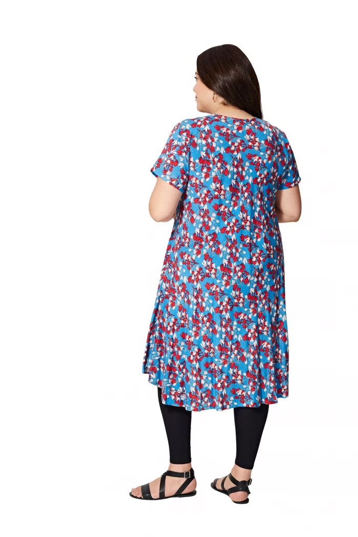 Robe manches courtes ample fleuri - TUPV0001G – Image 2