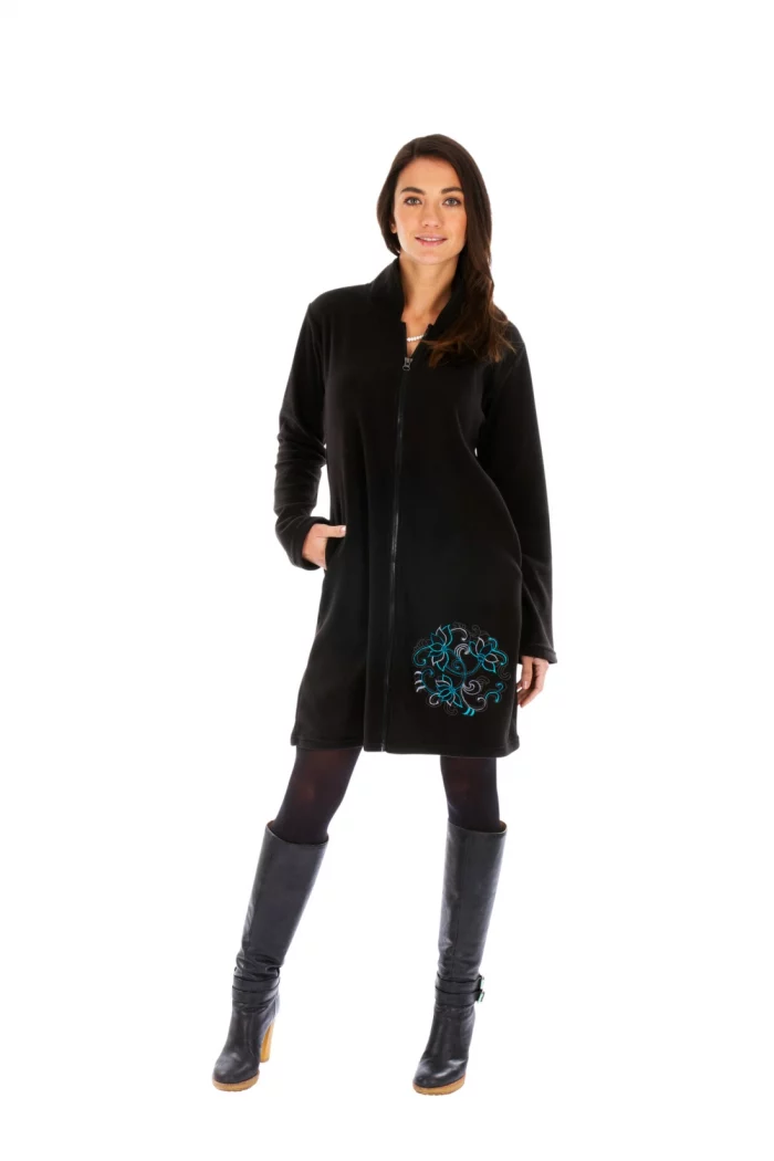 Manteau polaire ethnique noir - VE4575I – Image 1