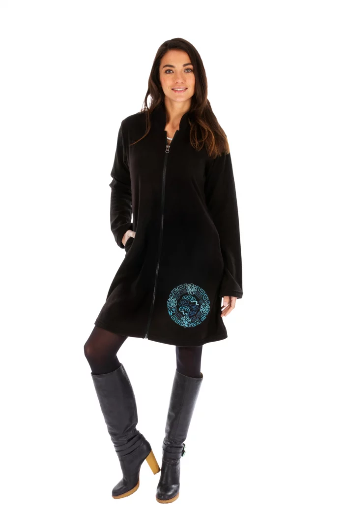 Manteau polaire zippé cercle ethnique - VE4575K – Image 1